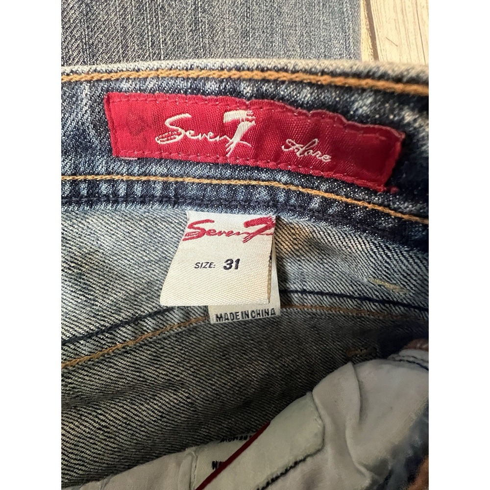 Seven7 Jeans Womens Boot Cut Slim Fit Low Rise Medium Wash Stretch 31x31 Seven 7 - Picture 6 of 7